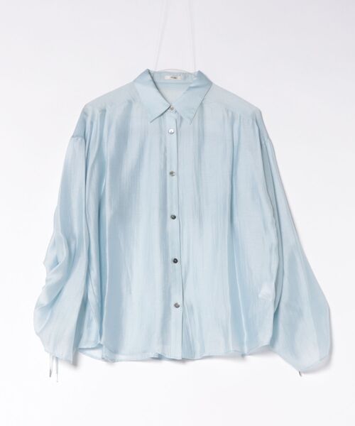 Jines（ジネス）の「バックフレアギャザーブラウス（シャツ/ブラウス・レディース・ピンク/ブラック/ホワイト/ブルー/ブルー系その他・38）」の4枚目の写真