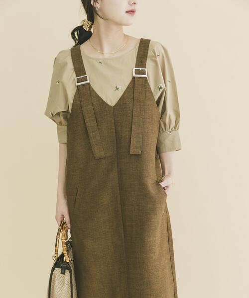 ITEMS URBANRESEARCH（アイテムズ アーバンリサーチ）の「タックスリーブ刺シュウブラウス（シャツ/ブラウス・レディース・ブラック/ベージュ・FREE）」の13枚目の写真