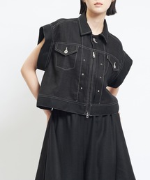 スタッズリネンベスト
