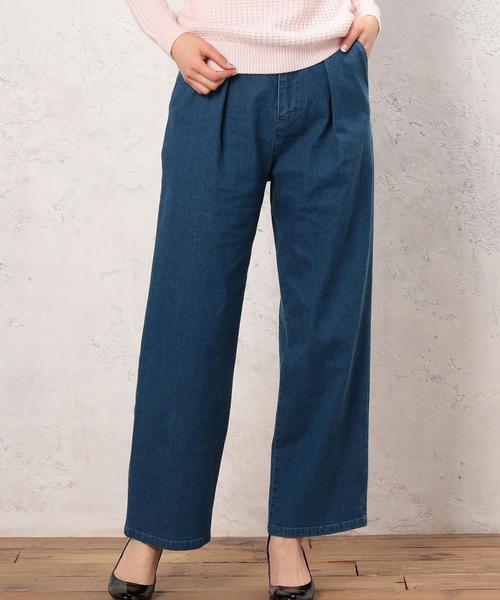 green label relaxing（グリーンレーベルリラクシング）の「CB INDIGOインタック テーパード パンツ◆（デニムパンツ・レディース・ライトブルー/ネイビー・38/40/36）」の17枚目の写真