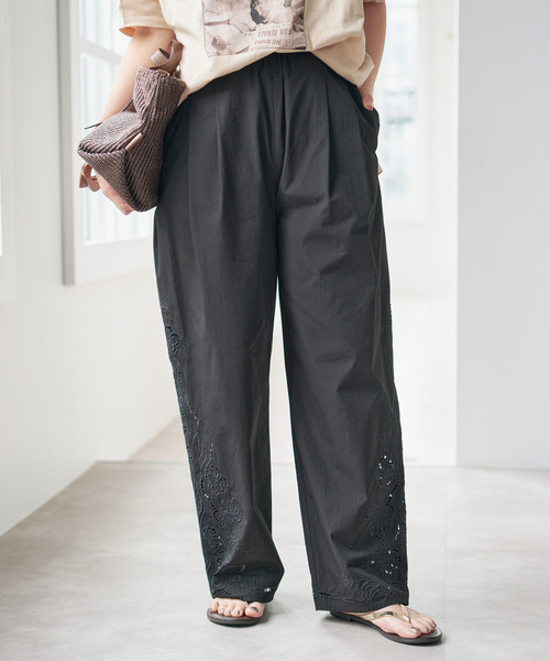 スピックアンドスパン　パンツ カットワークエンブロイダリーパンツ（その他パンツ）｜Spick & Span