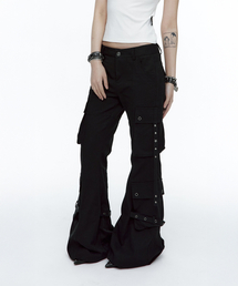 ROUGHNECK（ラフネック）の「ブーツカットカーゴストラップパンツブラック（その他パンツ）」