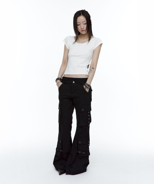 ROUGHNECK(ラフネック)の「ブーツカットカーゴストラップパンツブラック(その他パンツ・レディース・その他・SMALL/MEDIUM)」の6枚目の写真