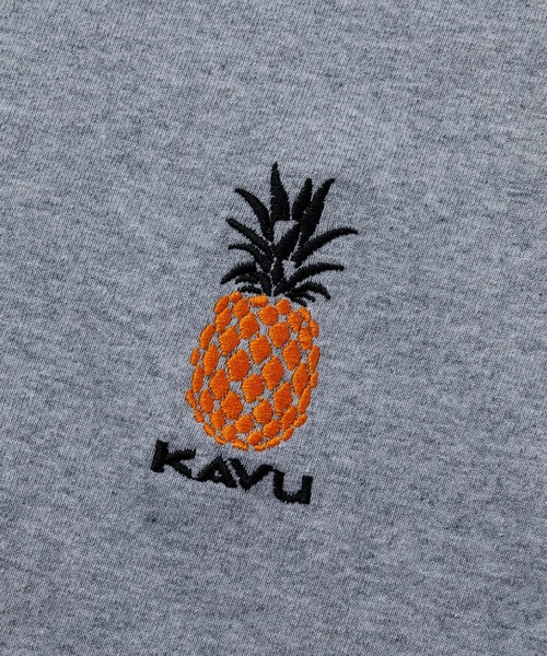 KAVU(カブー)の「KAVU/カブー OP Pineapple Tee/ワンポイントパイナップルTシャツ(Tシャツ/カットソー・メンズ・ホワイト/グレー・MEDIUM/LARGE/X-LARGE)」の8枚目の写真