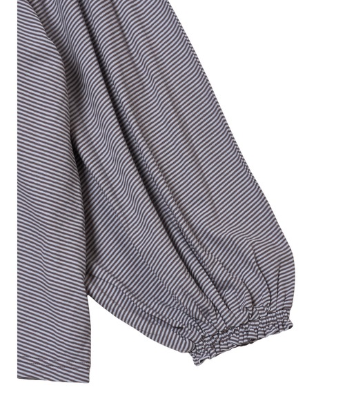 crinkle crinkle crinkle（クリンクルクリンクルクリンクル）の「【crinkle crinkle crinkle】border cutsew/ボーダーカットソー（Tシャツ/カットソー・レディース・グレー/ブラック・FREE）」の6枚目の写真