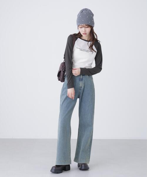 FREE'S MART（フリーズマート）の「シアー天竺ラグラン長袖カットソー（Tシャツ/カットソー・レディース・ブルー/ホワイト・FREE）」の19枚目の写真