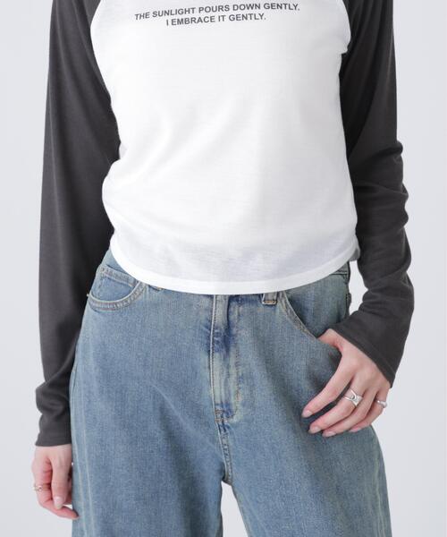 FREE'S MART（フリーズマート）の「シアー天竺ラグラン長袖カットソー（Tシャツ/カットソー・レディース・ブルー/ホワイト・FREE）」の11枚目の写真