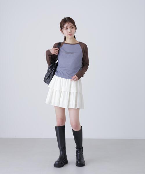 FREE'S MART（フリーズマート）の「シアー天竺ラグラン長袖カットソー（Tシャツ/カットソー・レディース・ブルー/ホワイト・FREE）」の9枚目の写真