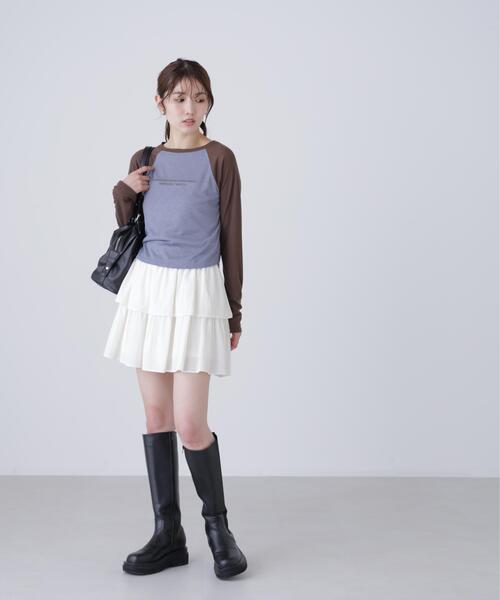 FREE'S MART（フリーズマート）の「シアー天竺ラグラン長袖カットソー（Tシャツ/カットソー・レディース・ブルー/ホワイト・FREE）」の10枚目の写真