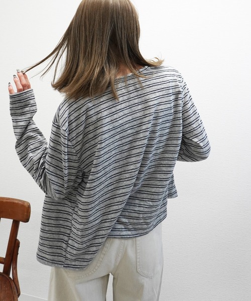 gossara(ゴサラ)の「【嬉しいセットアイテム】ボーダーキャミ付きカーディガン(カーディガン/ボレロ・レディース・オフホワイト/グレー/ネイビー・FREE)」の7枚目の写真