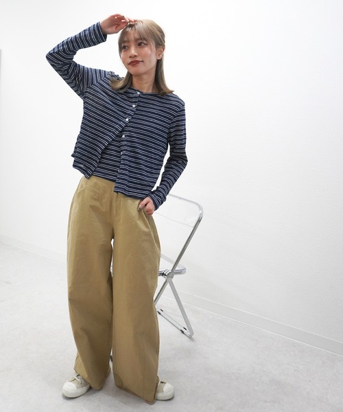 gossara(ゴサラ)の「【嬉しいセットアイテム】ボーダーキャミ付きカーディガン(カーディガン/ボレロ・レディース・オフホワイト/グレー/ネイビー・FREE)」の17枚目の写真