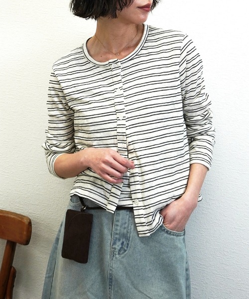 gossara(ゴサラ)の「【嬉しいセットアイテム】ボーダーキャミ付きカーディガン(カーディガン/ボレロ・レディース・オフホワイト/グレー/ネイビー・FREE)」の22枚目の写真