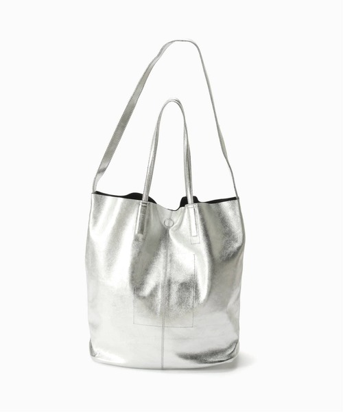 Morphee（モルフェ）の「MORPHEE(モルフェ) 3WAY LARGE TOTE ナッパレザーシルバー（トートバッグ・メンズ・シルバー・FREE）」の2枚目の写真