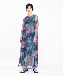 MEDE19F（メデジュウキュウ）の「【2点セット】ＭＥＤＥ１９Ｆ　花が重なり合うチュールプリントワンピースセット（ワンピース）」