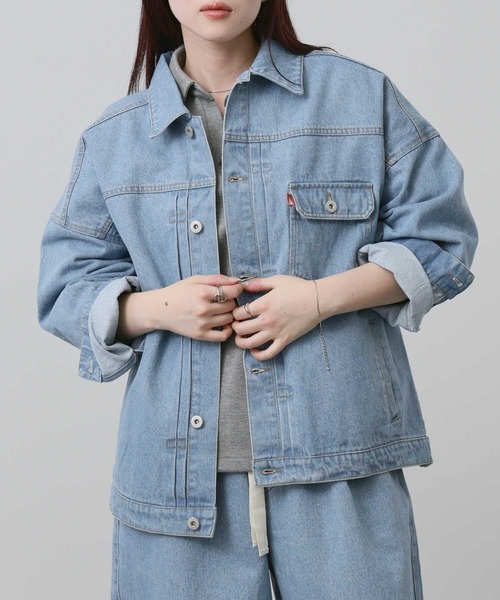 セール】【NAVY】11ozコットンデニム ビッグシルエットジャケット