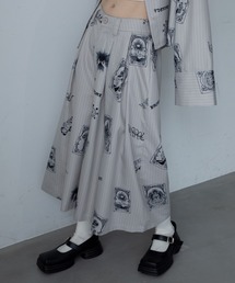 VACANCY | タロット柄ストライプタックワイドハーフパンツ(スラックス)