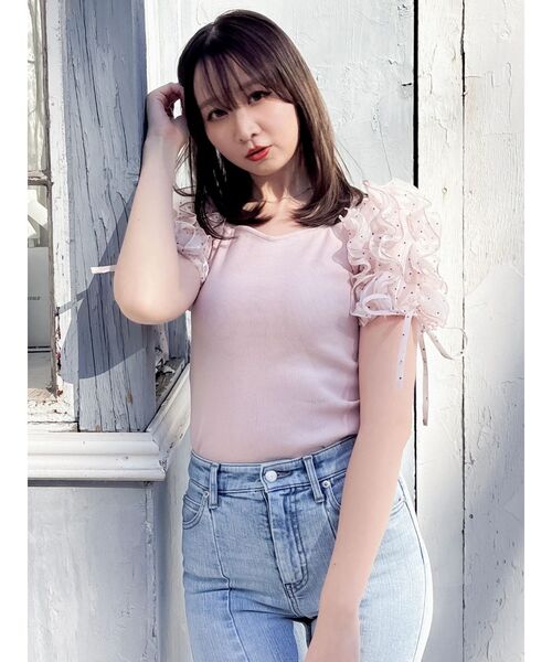 dazzlin(ダズリン)の「ショルダーボリュームフリルカットプルオーバー(Tシャツ/カットソー・レディース・オフホワイト/ピンク/グレー/ブラック・FREE)」の10枚目の写真