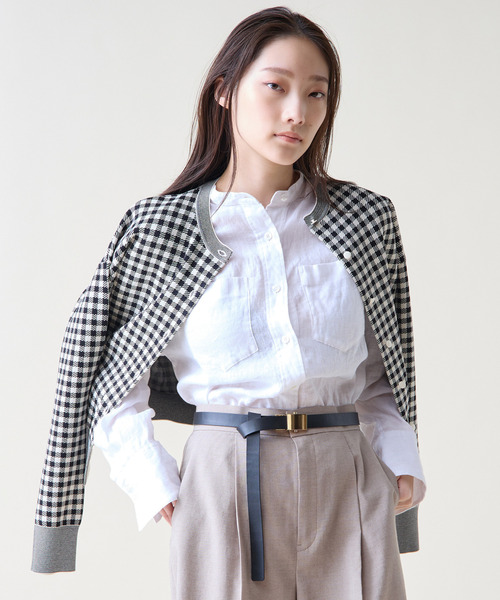 Tiara（ティアラ）の「ギンガムカーディガン（カーディガン/ボレロ・レディース・アイボリー/イエロー・FREE）」の10枚目の写真