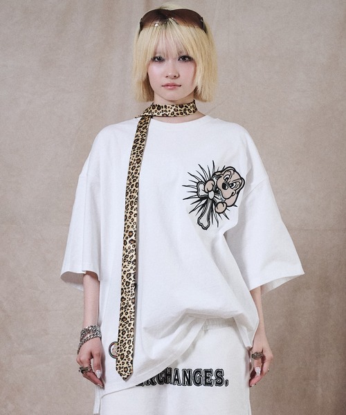 GALFY(ガルフィー)の「GALFY-おしゃぶりワンワンTee(Tシャツ/カットソー・メンズ・ベージュ/ブラック/ホワイト・XL/L)」の2枚目の写真