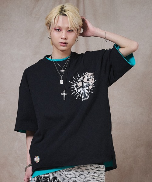 GALFY(ガルフィー)の「GALFY-おしゃぶりワンワンTee(Tシャツ/カットソー・メンズ・ベージュ/ブラック/ホワイト・XL/L)」の3枚目の写真