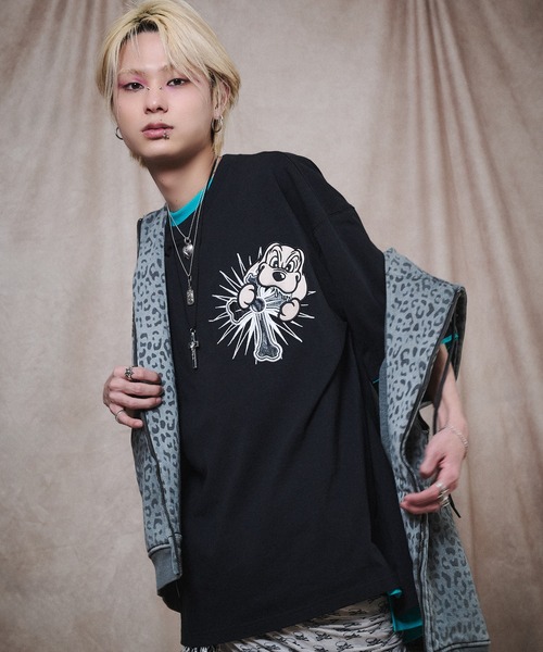 GALFY(ガルフィー)の「GALFY-おしゃぶりワンワンTee(Tシャツ/カットソー・メンズ・ベージュ/ブラック/ホワイト・XL/L)」の10枚目の写真