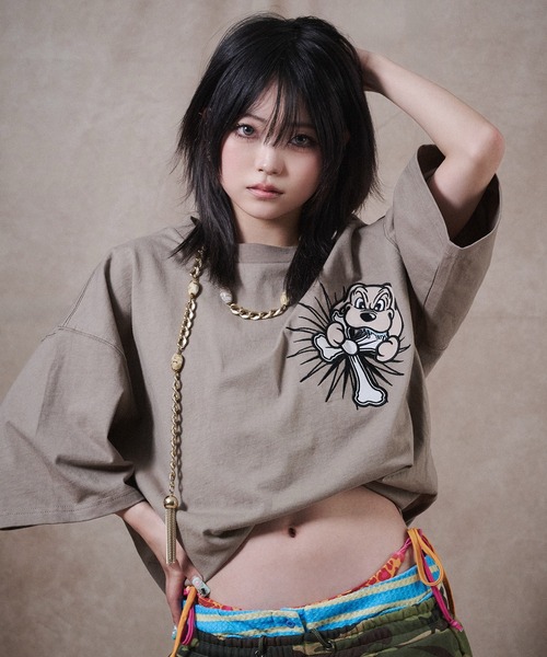 GALFY(ガルフィー)の「GALFY-おしゃぶりワンワンTee(Tシャツ/カットソー・メンズ・ベージュ/ブラック/ホワイト・XL/L)」の16枚目の写真