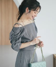 La boutique BonBon | 【接触冷感・清楚系オフショル】サッカースクエアネックパワショル5分袖ブラウス(シャツ/ブラウス)