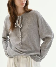 Fano Studios | 配色ステッチ リボン ロングスリーブトップス FC26S141【Fano Studios】【2026SS】(Tシャツ/カットソー)