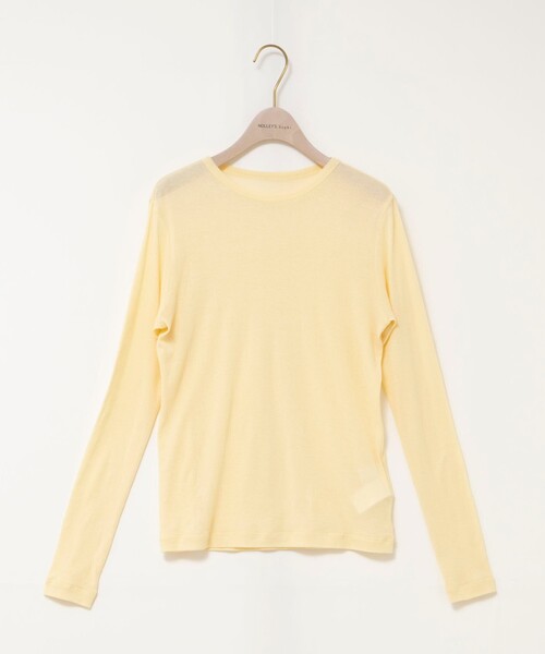 NOLLEY’S Sophi（ノーリーズソフィ）の「ウォッシャブルorganicコットンシアーテレコロンＴ（Tシャツ/カットソー・レディース・ダークブラウン/オフホワイト/イエロー・38）」の13枚目の写真