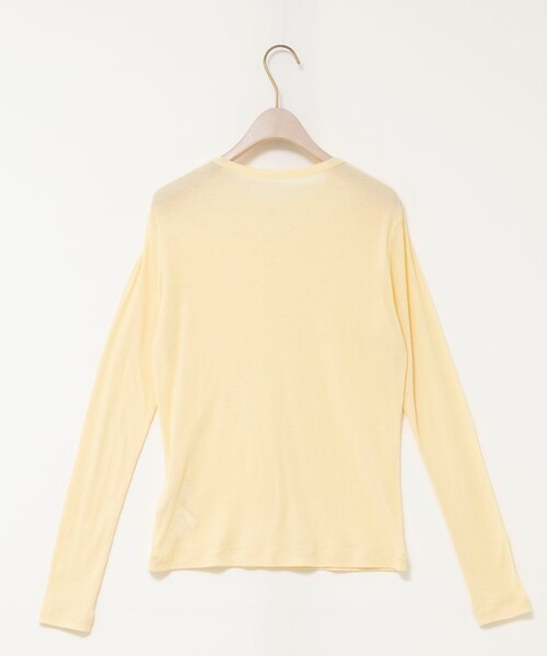 NOLLEY’S Sophi（ノーリーズソフィ）の「ウォッシャブルorganicコットンシアーテレコロンＴ（Tシャツ/カットソー・レディース・ダークブラウン/オフホワイト/イエロー・38）」の9枚目の写真