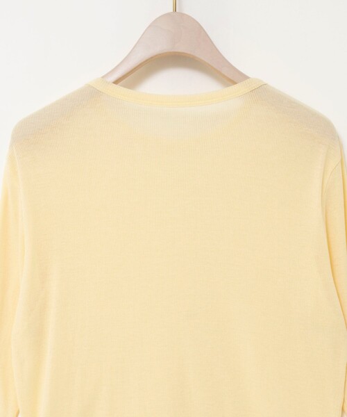 NOLLEY’S Sophi（ノーリーズソフィ）の「ウォッシャブルorganicコットンシアーテレコロンＴ（Tシャツ/カットソー・レディース・ダークブラウン/オフホワイト/イエロー・38）」の8枚目の写真