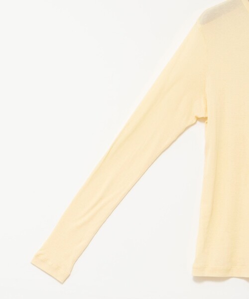 NOLLEY’S Sophi（ノーリーズソフィ）の「ウォッシャブルorganicコットンシアーテレコロンＴ（Tシャツ/カットソー・レディース・ダークブラウン/オフホワイト/イエロー・38）」の7枚目の写真