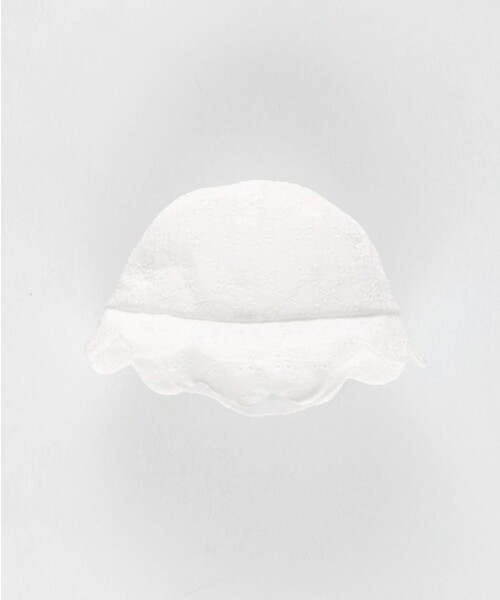 BRANSHES（ブランシェス）の「【ベビー】カットワークレースハット（その他ベビー用品・キッズ・サックスブルー/オフホワイト・48cm）」の5枚目の写真