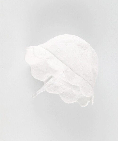 BRANSHES（ブランシェス）の「【ベビー】カットワークレースハット（その他ベビー用品・キッズ・サックスブルー/オフホワイト・48cm）」の6枚目の写真