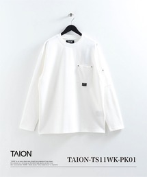 【TAION(タイオン)】〈ユニセックス〉ノンダウン ワーク リベットポケット ロングスリーブ Tシャツ