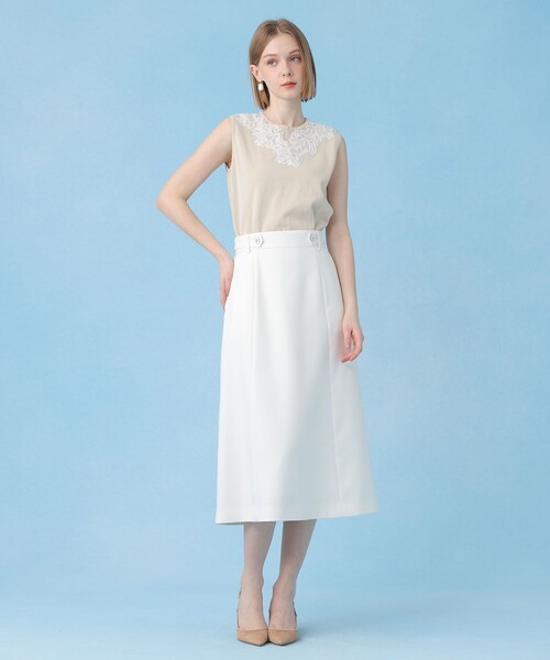 ANAYI（アナイ）の「レースラインコットンナイロンクループルオーバー（ニット/セーター・レディース・ブラック/ベージュ系その他/ホワイト・38）」の11枚目の写真