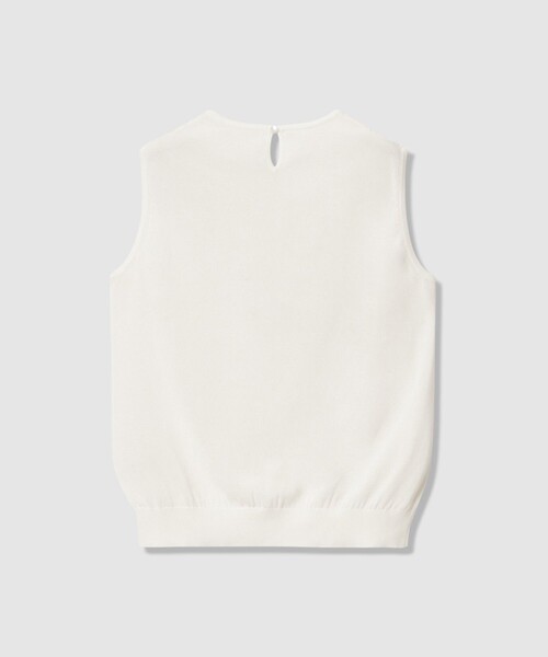 ANAYI（アナイ）の「レースラインコットンナイロンクループルオーバー（ニット/セーター・レディース・ブラック/ベージュ系その他/ホワイト・38）」の8枚目の写真