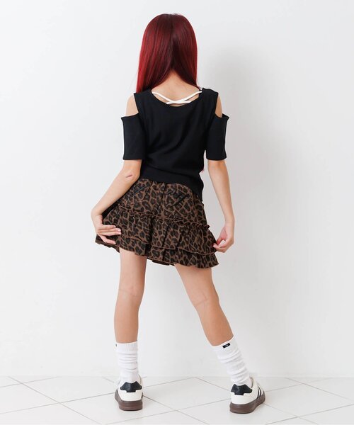 algy（アルジー）の「バックロゴフリルスカパン（スカート・キッズ・インディゴブルー/ブラウン/カーキ・150/140/130/120/160）」の5枚目の写真