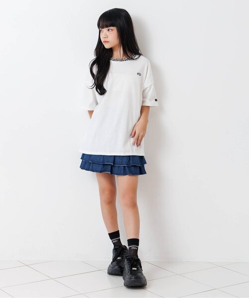 algy（アルジー）の「バックロゴフリルスカパン（スカート・キッズ・インディゴブルー/ブラウン/カーキ・150/140/130/120/160）」の7枚目の写真