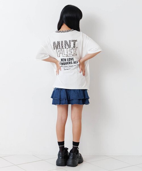 algy（アルジー）の「バックロゴフリルスカパン（スカート・キッズ・インディゴブルー/ブラウン/カーキ・150/140/130/120/160）」の8枚目の写真