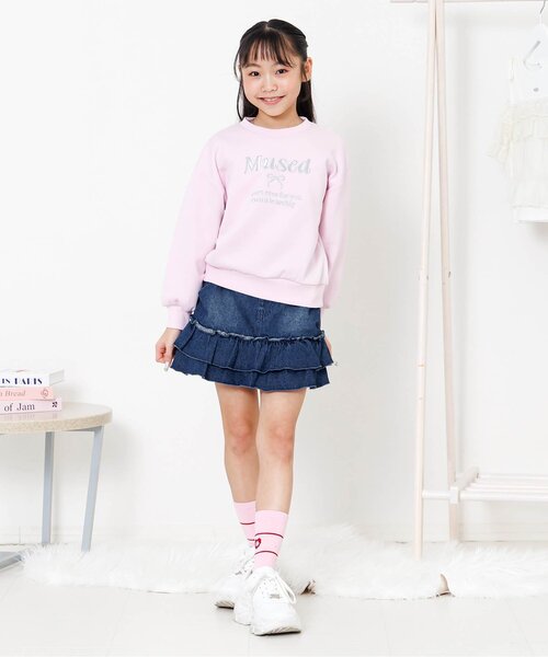 algy（アルジー）の「バックロゴフリルスカパン（スカート・キッズ・インディゴブルー/ブラウン/カーキ・150/140/130/120/160）」の10枚目の写真