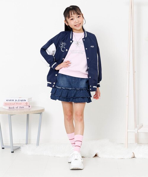 algy（アルジー）の「バックロゴフリルスカパン（スカート・キッズ・インディゴブルー/ブラウン/カーキ・150/140/130/120/160）」の11枚目の写真