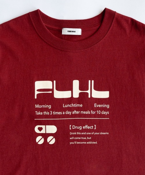 FLUKE HOLIC（フロックホリック）の「Prescription logo TEE（Tシャツ/カットソー・レディース・ブラック/レッド/ネイビー・LARGE/SMALL/MEDIUM）」の10枚目の写真