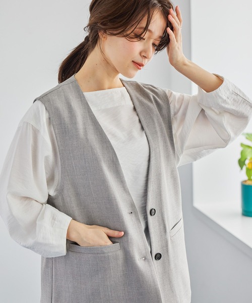 studio CLIP（スタディオクリップ）の「マルチWAY裾レースシングルベスト（ベスト・レディース・チャコール・FREE）」の17枚目の写真