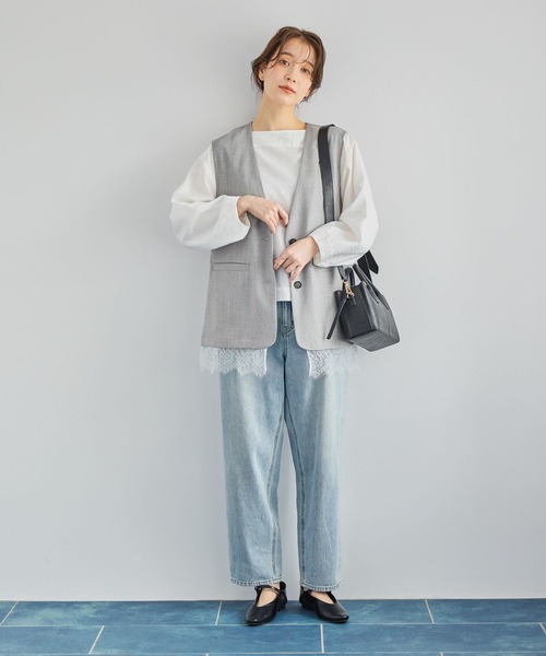 studio CLIP（スタディオクリップ）の「マルチWAY裾レースシングルベスト（ベスト・レディース・チャコール・FREE）」の20枚目の写真