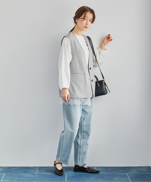 studio CLIP（スタディオクリップ）の「マルチWAY裾レースシングルベスト（ベスト・レディース・チャコール・FREE）」の21枚目の写真