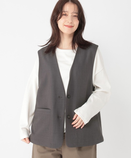studio CLIP（スタディオクリップ）の「マルチWAY裾レースシングルベスト（ベスト・レディース・チャコール・FREE）」の8枚目の写真
