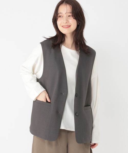 studio CLIP（スタディオクリップ）の「マルチWAY裾レースシングルベスト（ベスト・レディース・チャコール・FREE）」の9枚目の写真