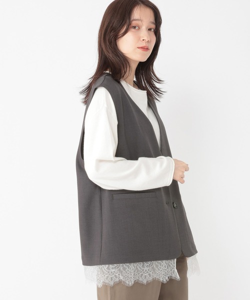 studio CLIP（スタディオクリップ）の「マルチWAY裾レースシングルベスト（ベスト・レディース・チャコール・FREE）」の10枚目の写真