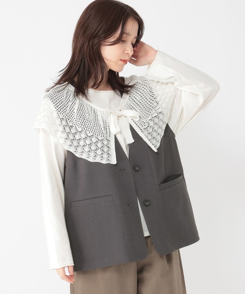 studio CLIP（スタディオクリップ）の「マルチWAY裾レースシングルベスト（ベスト・レディース・チャコール・FREE）」の11枚目の写真